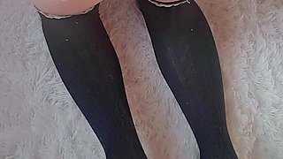 Tight sweet clit and ass solo toy fun