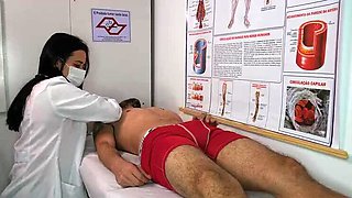 Sexy Brazilian Nurse Gives Handjob To Patient With Huge Cock In Hospital