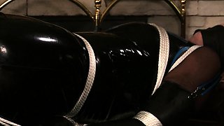 Brunette slave girl enjoys the harsh fetishes of a bdsm game