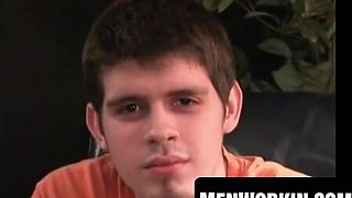 Amateur fellow disrobes down and strokes rigid to porno