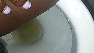 Pissing in the Toilet Riding 12 Inch Dildo