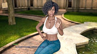 Steamy brunette with a big booty in an adult visual novel experience