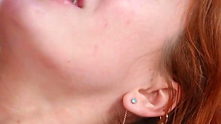 Sensually Penetrates Cute Redheaded Girl's Anal with His Big Dick