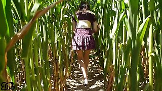 Horny Blowjob In A Corn Field