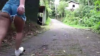 She gets nude in public and pees on the street