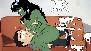 Slut She-hulk Gets Fucked on the First Date. Cartoon