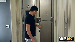 Blonde MILF with blonde hair gets naughty with her student in VIP4K scene