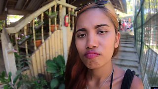Asian cutie gives wild Thai redhead a steamy POV BJ in HD at the hotel