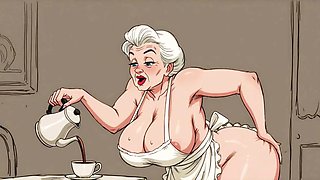 Ai Matures in Kitchens with Big Tits