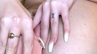 Small titted babe toys her pussy on webcam