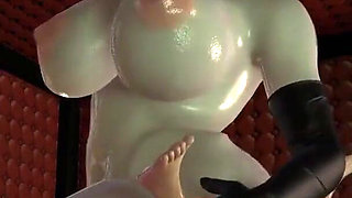 BBW Lady Dimitrescu riding her man slave cowgirl style