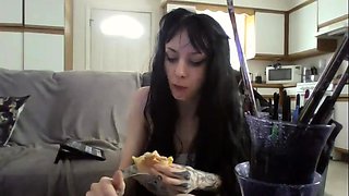 Cute amateur brunette naughty in solo jerking show on camera