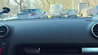 5 Minutes in Traffic! She Couldn't Wait Any Longer