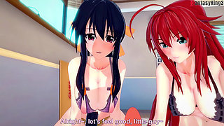 Akeno and Rias Surprise Me Whit a Double Blowjob - Dxd Ntr Madness Series