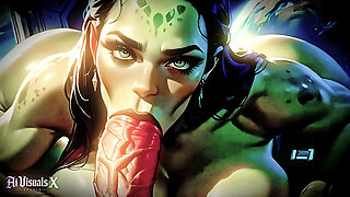 Orc Elf Alien Fantasy Blowjob & Titfuck Compilation - Animated Porn (AI Generated)
