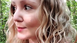Blonde pussy fucked in close up in outdoor group sex