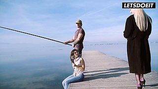 Nasty Bootylicious Latina Surprises Fisherman & Gf with Beach Hookup - LATINA COUGAR