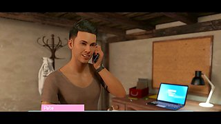 Curvy animated character Misskitty2k barely fits into some wild futanari action