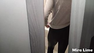 Caught Fucking Hot Brunette Teen Mira Lime in Bathroom - Real Homemade Voyeur Sex