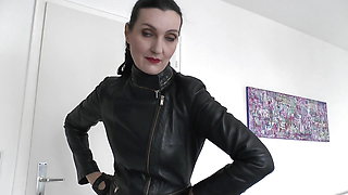 Sniffing Leather Gloves, Hand Over Mouth Lady Victoria Valente Instructions for Masturbating