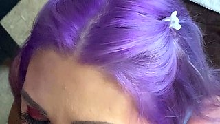 Public blowjob from an amateur brunette babe in POV video