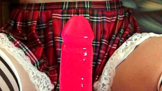 Lovely Amateur teen brunette masturbating outdoor