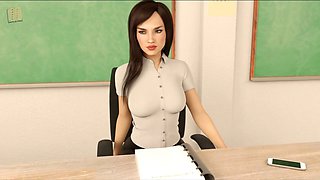 Hentai visual novel, schoolteacher, big natural tits