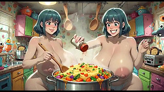 Funny Women Cooking, Ai Animation