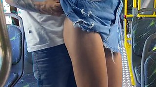 Public Transport Sex - Amateur Couple Fucking Doggy Style on Bus with Fanny Squirting