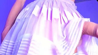 Shemale tranny enjoying solo masturbation