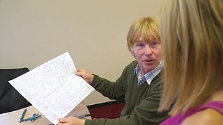 Tight girl turns into a legit old man fucker