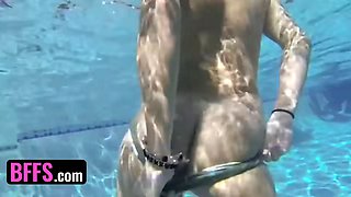 Bffs - Keisha Grey and her naughty gfs in swimsuit get horny in hot Summer Day by the pool