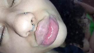 Thirsty Latina Gets Hot Milk Facial - Cum in Mouth & Real Orgasm