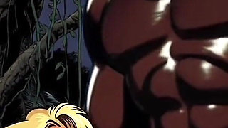 Sexy White Wife Tastes a Big Black Cock in Front of Her Cuckold Husband. Cartoon Comic Story