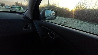 Elegant Mature Woman Takes a Taxi in the Morning to Go to the Office