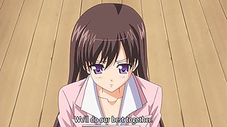 HENTAI: Hot big tiddy girl in schoolgirl uniform fucks with a schoolguy in principal's office