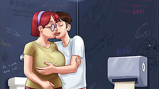 hot aunty and her nebourhood  men anon make seen in summertime saga part 2