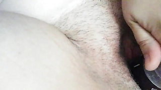 Big Dildo Enters My Wife's Overgrown And Hairy Pussy
