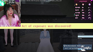 ExotiqFox Nerdy Asian Gamer Girl Shows the World her Pussy in a Hentai Flashing Game Japanese Hentai Game Masturbation