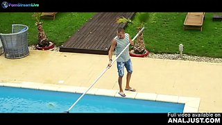 Assfucking scene - lovely teen ayline chocolate-colored hardcore their pool man