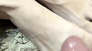 My Stepbrother Cum on My Feet! Real Home Video