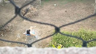 Amateur Brazilian Couple: Naughty Wife Flashing Naked in Front Yard