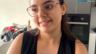 A Babysitter Masturbating Looks at Her New Boss and Ends up with the Milk on Her