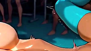 Gol Busty Tanned Blonde DP Gangabang by BBC in the Gym