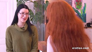 German Amateur Lesbian First Time - Melli Fingering Redhead Jessie's Shaved Pussy