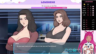 LewdNeko the VTuber showcases solo fun in Sleeve Shock with big tits and cyberpunk flair