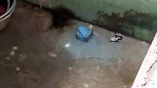 Tamil Aunty Bathing Outdoor