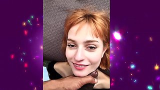 Big cock EXGF interracial busty geek coed blowjob
