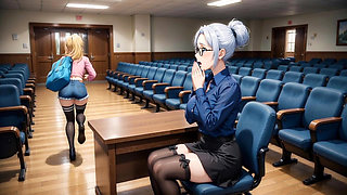 YES PROFESSOR! College Slut Rides Huge Dildo For Grades