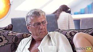 Grey-haired Old Man With Glasses Fucks Beautiful Girl - 18 Years Old And Daphne Klyde